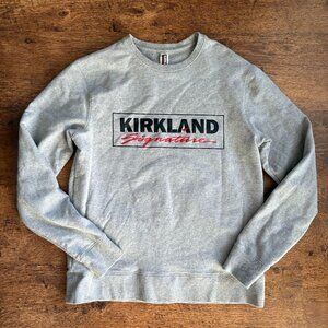 Kirkland Signature Sweatshirt Unisex Gray Crewneck Pullover Embroidery Logo XS/S